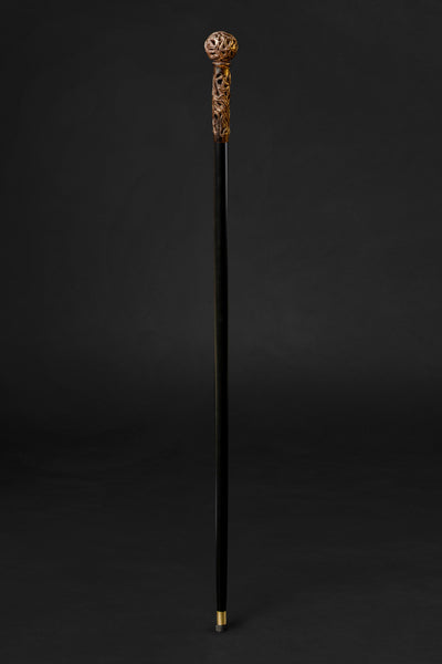 Victorian Antique Walking Stick Presentation Cane Knob Handle Gold