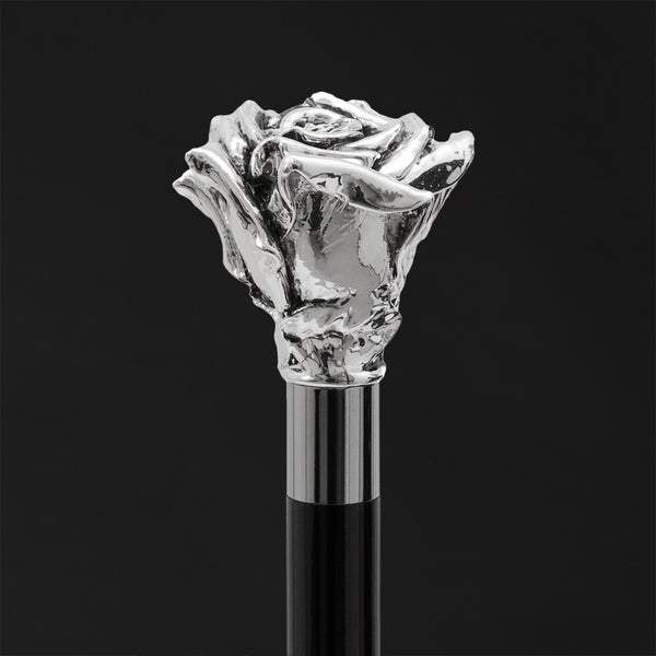 silver dress canes Ebony Dress Cane (Ornate Crutch Handle/Silver)