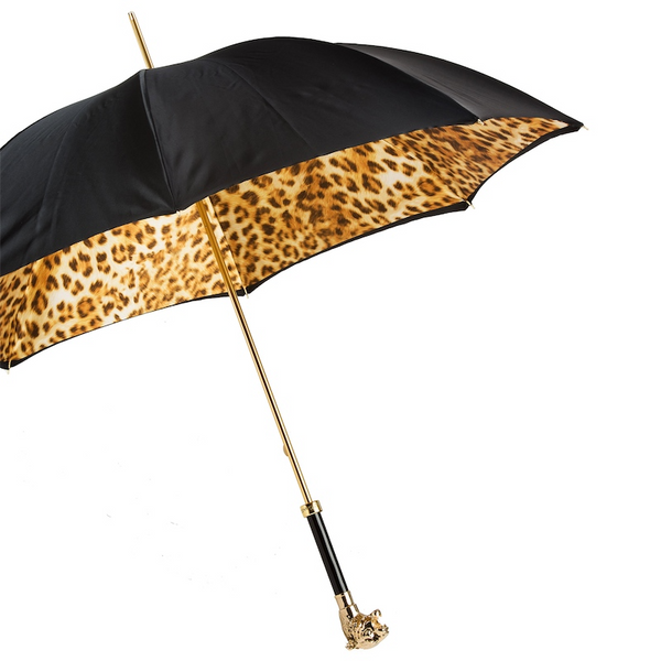 Premium Golden Tiger Handle Double Cloth Umbrella with Print