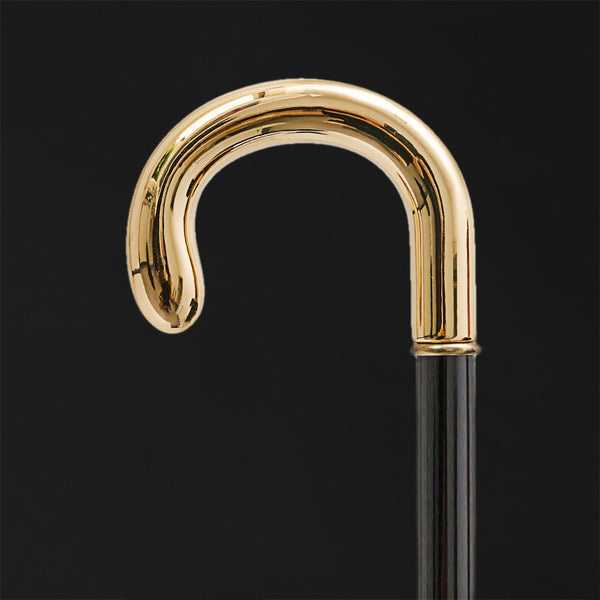 Men's Golden Luxury Walking Cane – Black Metal, Arts & Crafts Style, 90 Cm (35.4 Inches)