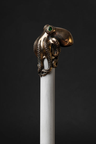 Kraken Cane, Hand Sculpted Octopus Walking Stick | Nautical Gothic