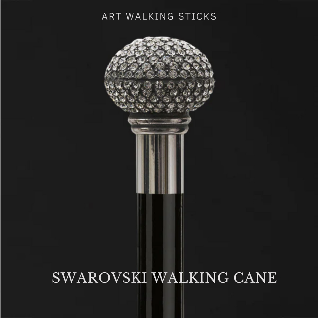 Elegant Walking Sticks - Swarovski Crystal Encrusted Knob