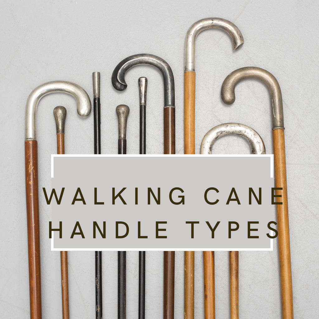 Walking cane handle types