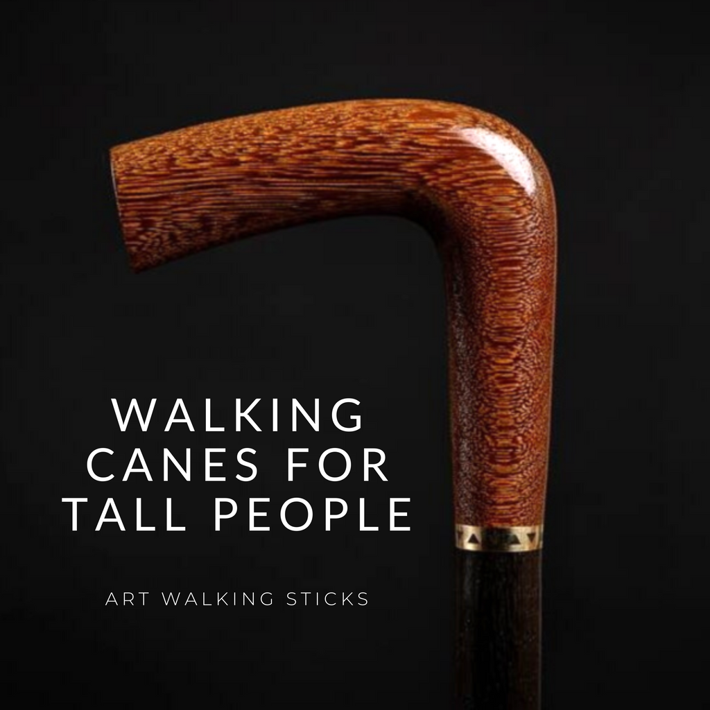 Extra Long Handmade Ergonomic Walking Cane for Tall Men - Stylish