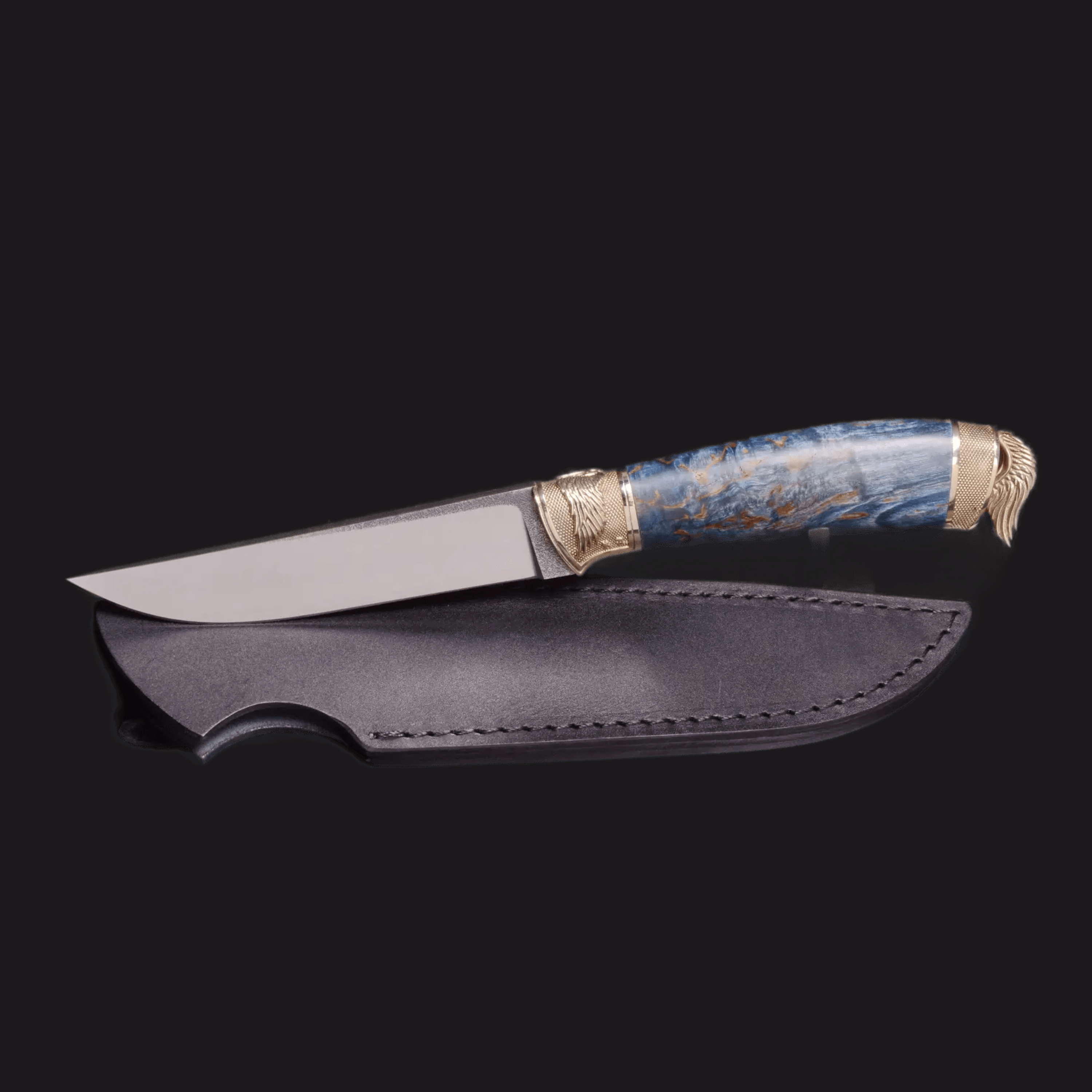 Cherub Blue Handle Exclusive Handcrafted Custom Knife with Sheath
