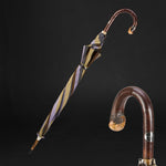 Chic Chestnut Striped Umbrella