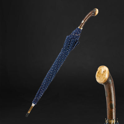 Refined Sophistication: Chestnut Handle-Shaft Umbrella