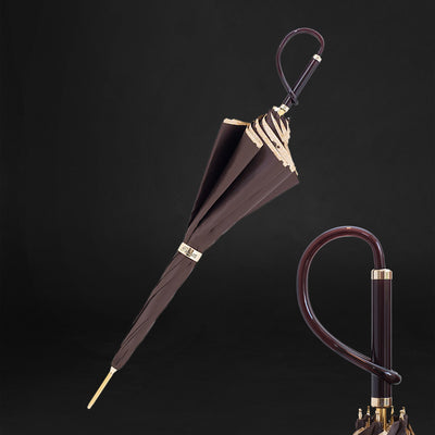 Fashionable brown speckled double cloth umbrella