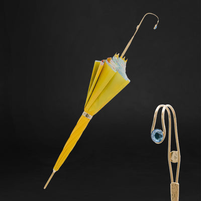 Unique yellow summer sunflowers umbrella double cloth