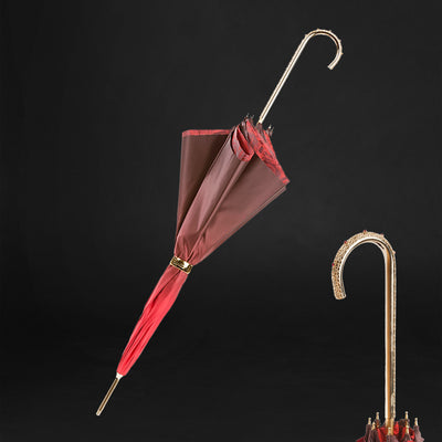 Floral design red roses umbrella for women - designer umbrella