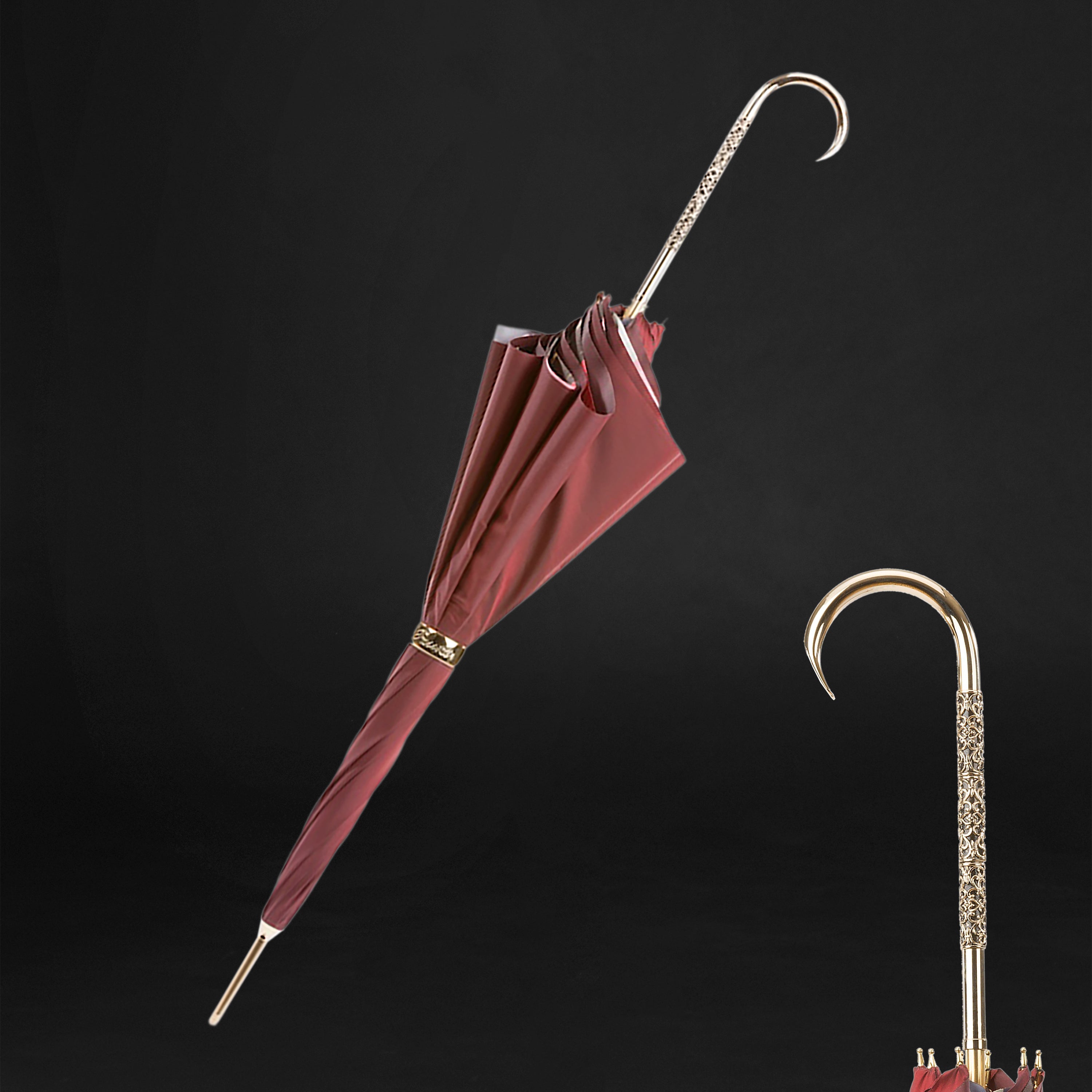 Burgundy Vintage Umbrella for Women - Exclusive Design Umbrella
