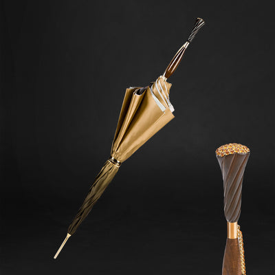 Luxury vintage double cloth umbrella with exclusive handle