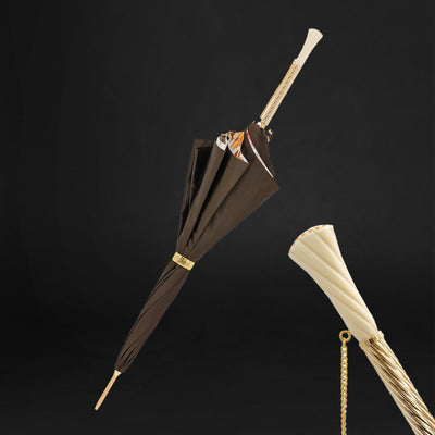 Stylish fringe-trimmed ladies umbrella