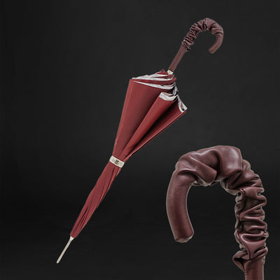 Fashionable brown umbrella with designer python interior