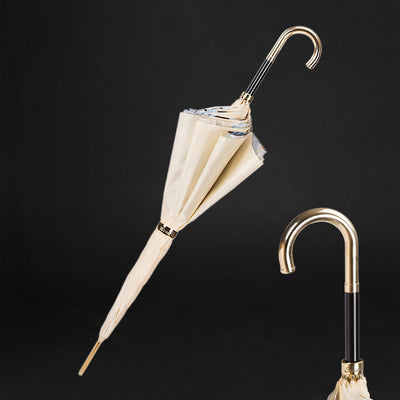 Exclusive designer ivory umbrella with flowered interior for women