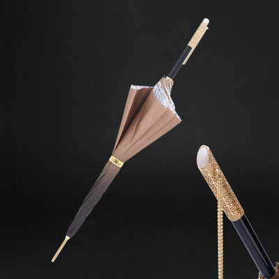 Fashionable light gold double cloth umbrella