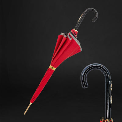 Stylish red double cloth umbrella woman