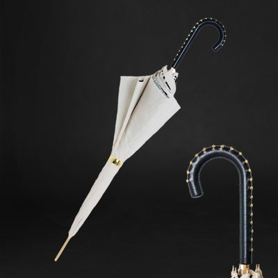 Chic white umbrella with zebra print interior