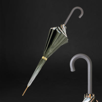 Embossed Leather Handle Luxury Ladies Parasol