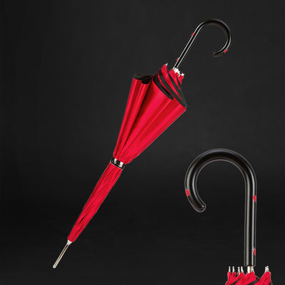 Exclusive ladybug handle umbrella with red flowered interior