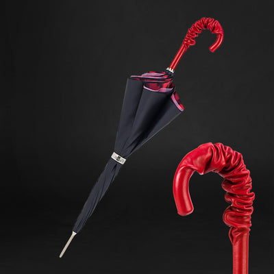 Fashionable red leopard print double cloth umbrella