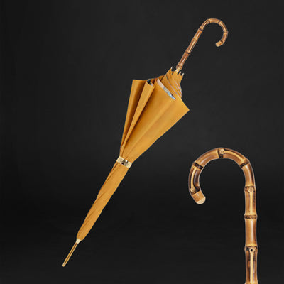 Exclusive fruit print interior umbrella with bamboo handle