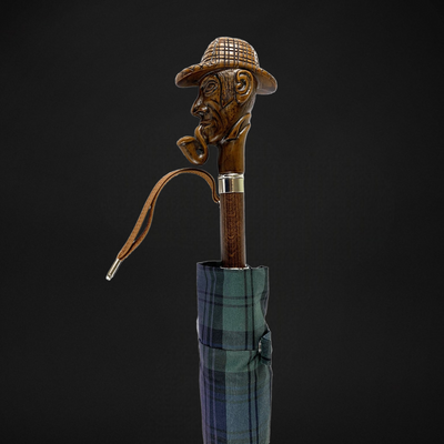 Men's umbrella with 10 steel and carbon fiber ribs