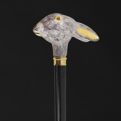 Artistic bunny rabbit head walking cane
