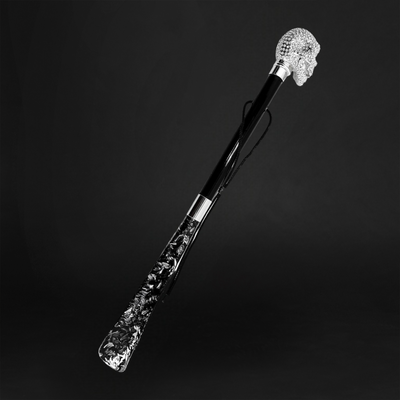 Lux Silver Skull Shoehorn Encrusted with Swarovski Cristals