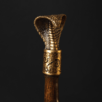 Fantastic Head Cobra Walking Stick, Brass Snake Walking Cane