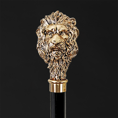 24K Elegant Lion Handle Walking Stick