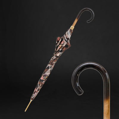 Best Brown Tartan Umbrellas with Floral Patterns and Wooden Handles for Women