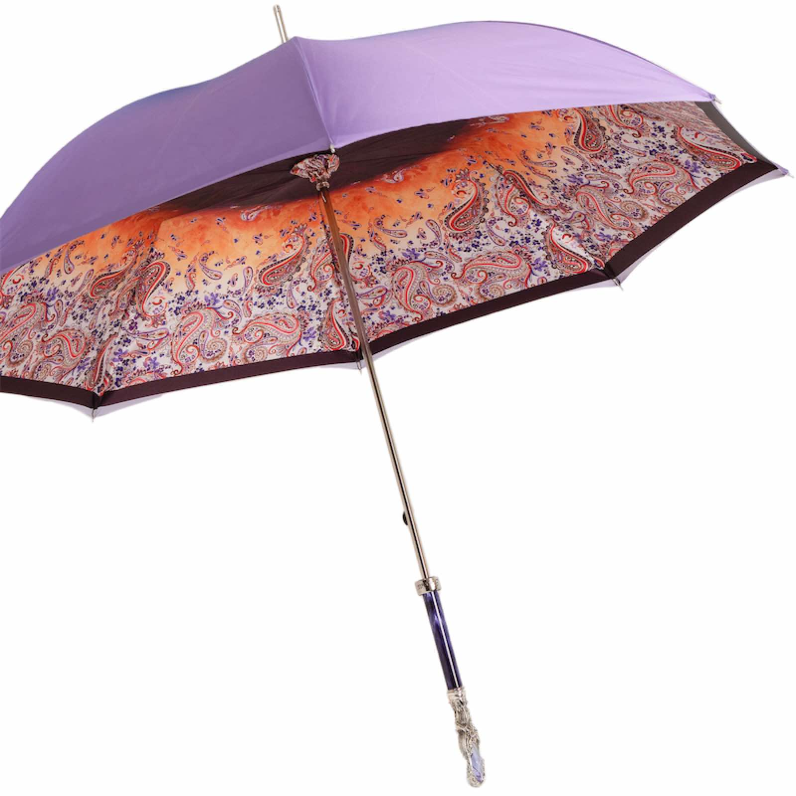 Blue Purple Red Paisley Pattern Print Foldable Umbrella