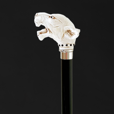 Chic Walking Stick Cane Lacquered in an Ivory Color