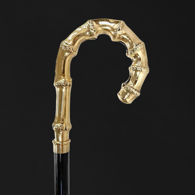 Gold-plated 24K bamboo-shaped walking stick
