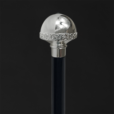 Walking sticks with sleek metal finishes