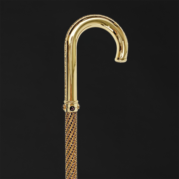 Classic Luxury Gold-plated 24K Walking Cane with Crystals