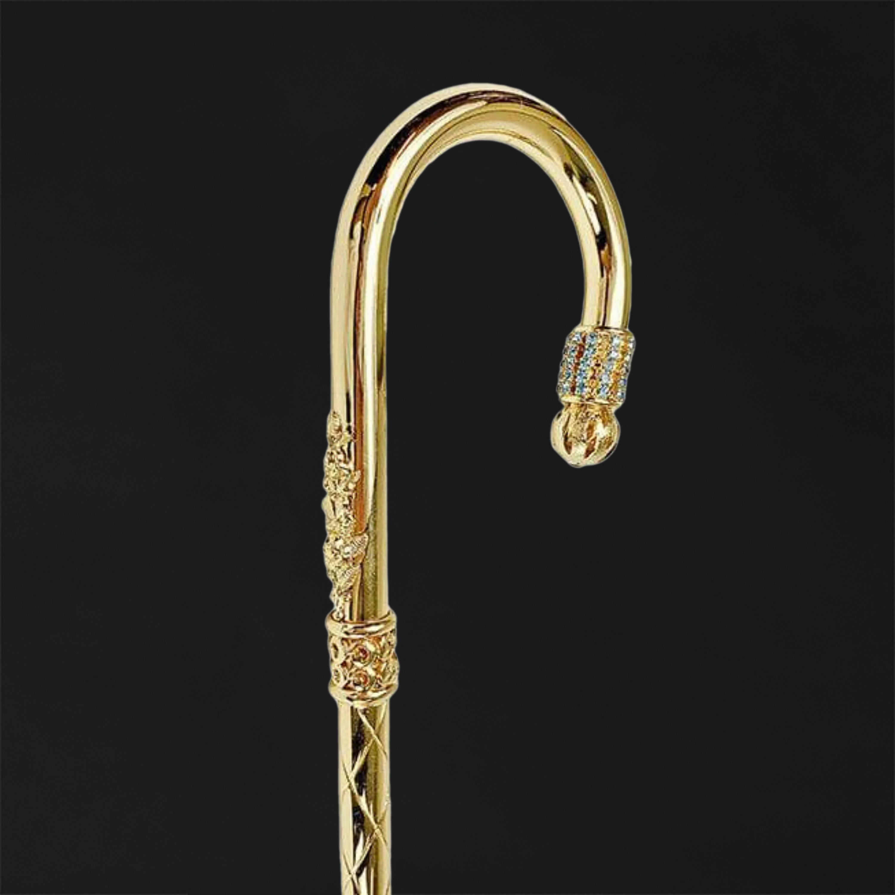 Handcrafted Luxury Gold-plated 24K Walking Cane | ART WALKING STICKS