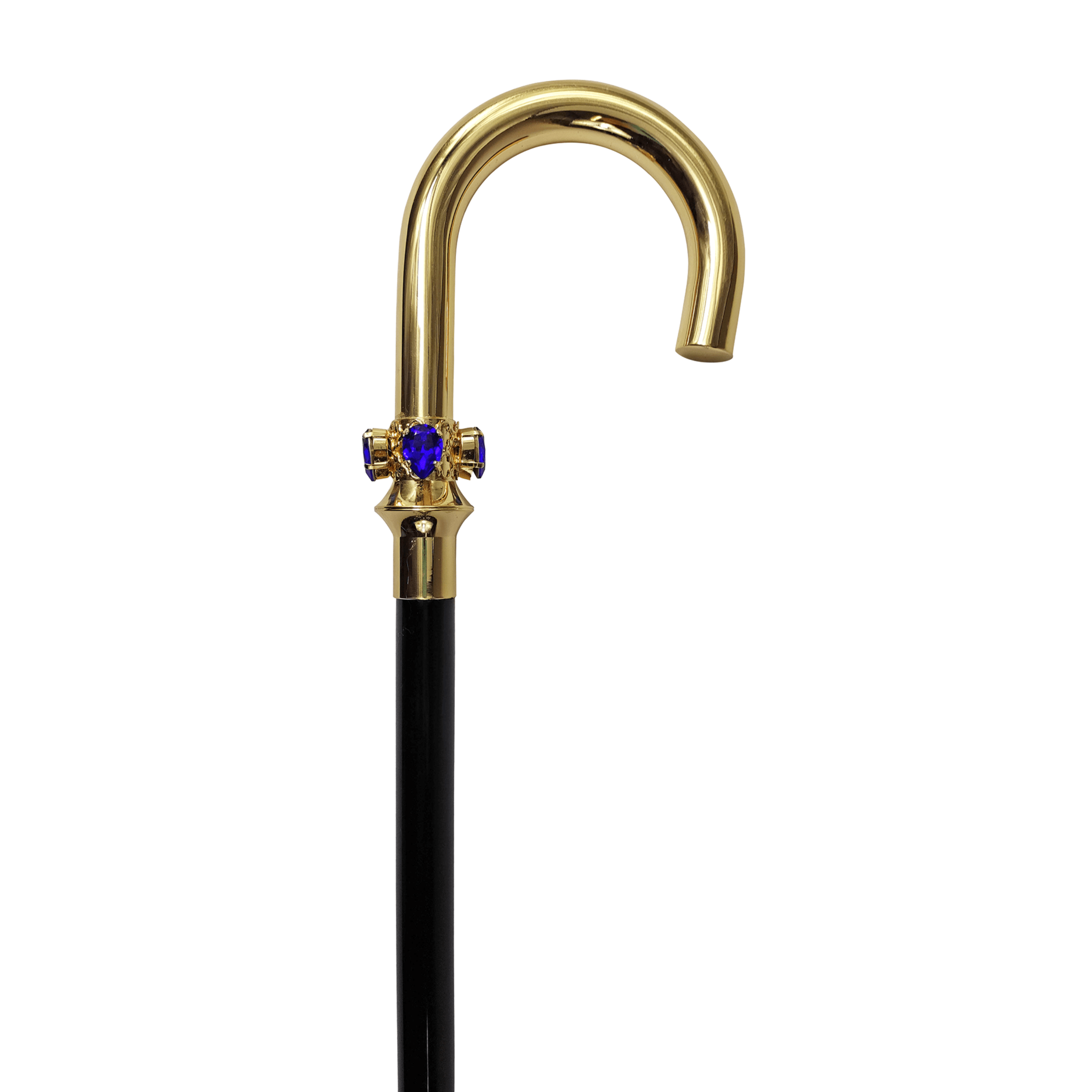 Fantastic Curved Cane for Men with Teardrop Crystals | ART WALKING STICKS