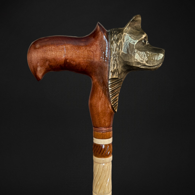 Wolf Design Handle Walking Cane For Mobility Issues