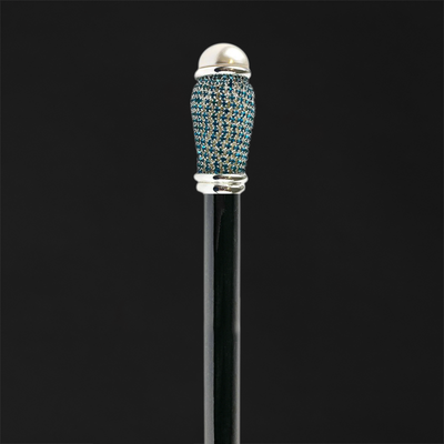 Collectible Walking Cane with Swarovski Sapphire