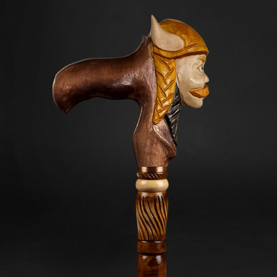 Viking Walking Cane, Antique Walking Stick Ergonomic Handle