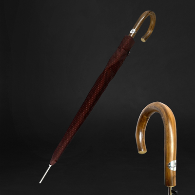 Elegant Burgundy Umbrella with Classic Dotted Pattern