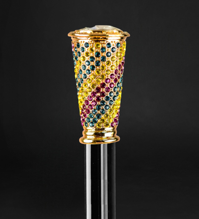 Premium 24K Gold-Plated Multicolor Cane for Gentlemen
