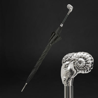 Luxury Umbrella: Silver Ram Elegance