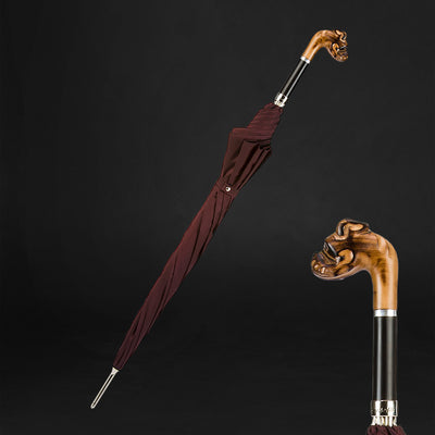 Burgundy Elegance: Designer Bulldog Umbrella