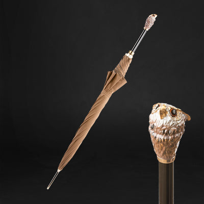 Beige Owl Umbrella