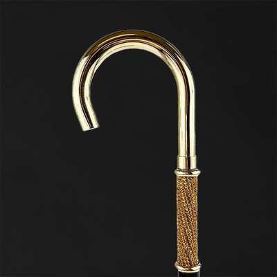 24K gold plated walking stick with Topaz crystals