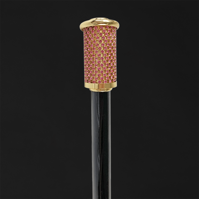 Walking sticks with sleek metal finishes