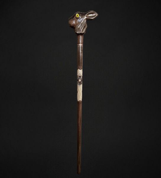 Style Wild Hare Rabbit Head Walking Cane Handcrafted